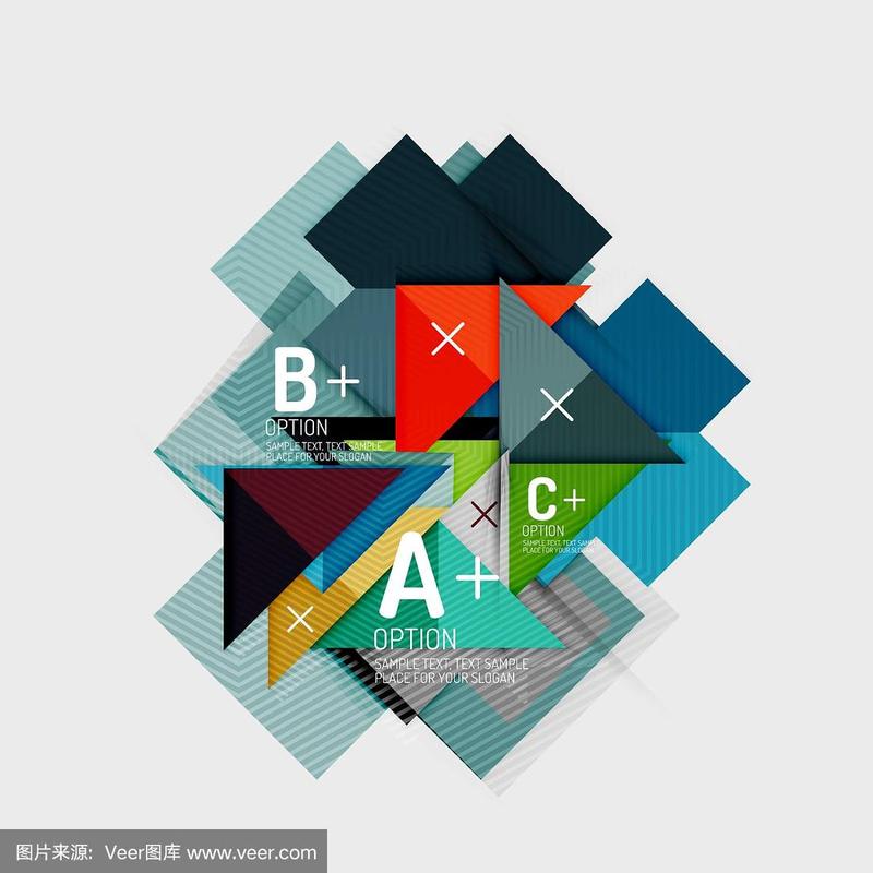 纸张造型用抽象几何形状